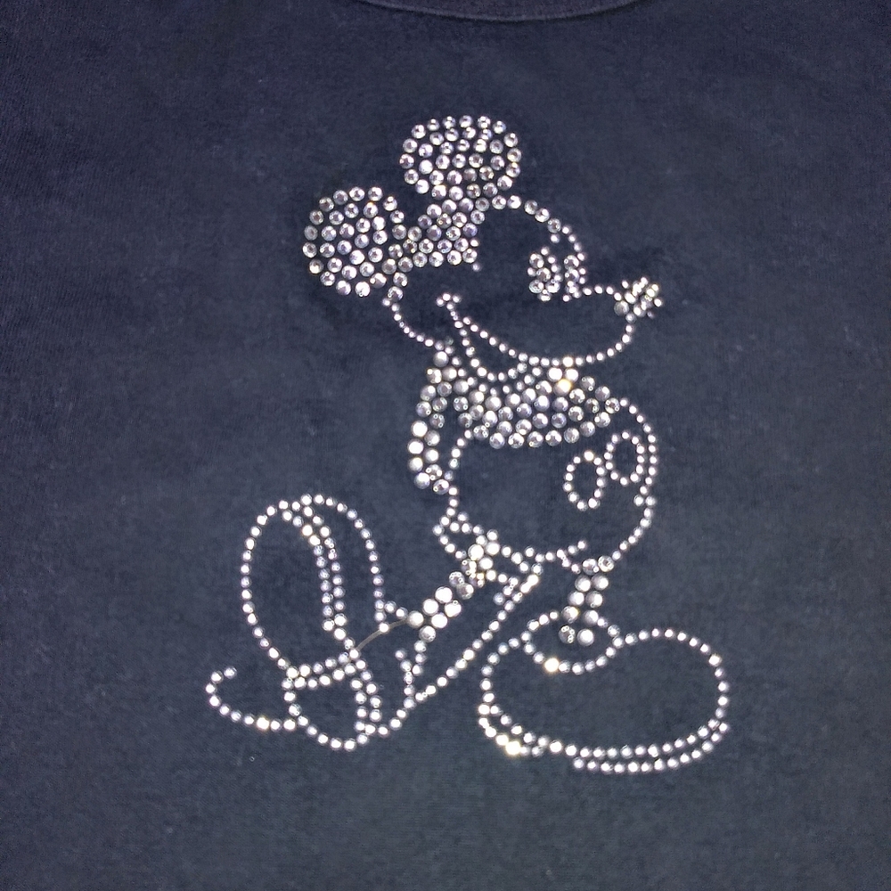 Disney Rhinestone Mickey Mouse Tee Size M Bling